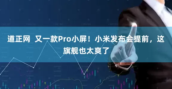 道正网  又一款Pro小屏！小米发布会提前，这旗舰也太爽了