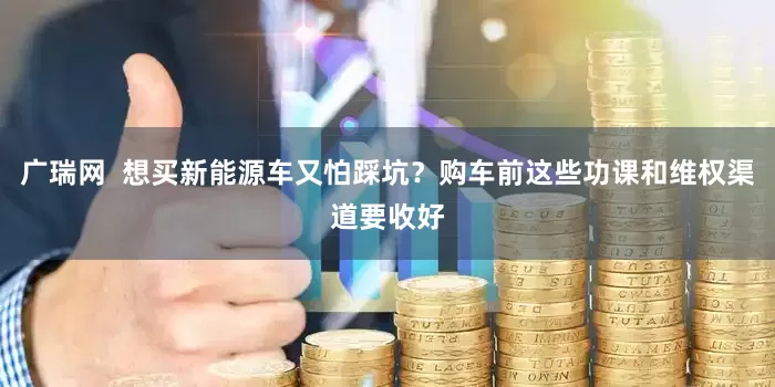 广瑞网  想买新能源车又怕踩坑？购车前这些功课和维权渠道要收好